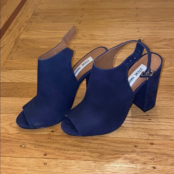 Steve Madden navy suede wedges, worn once - Picture 2 of 2
